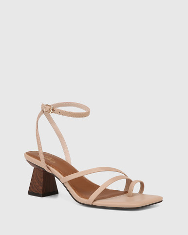Kaiya New Flesh Leather Sculptured Heel Strappy Sandal | Wittner