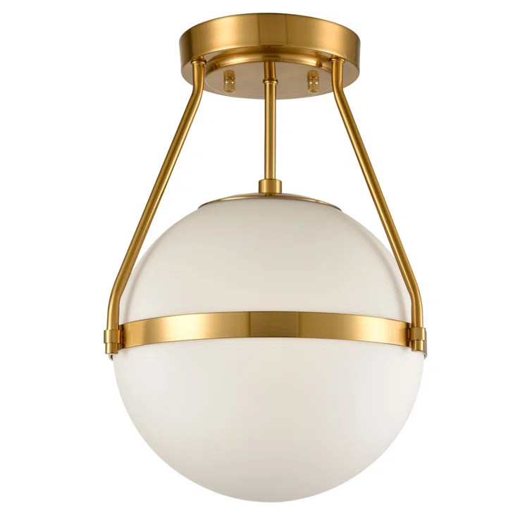 Brawner 1 - Light 11'' Simple Globe Semi Flush Mount | Wayfair North America