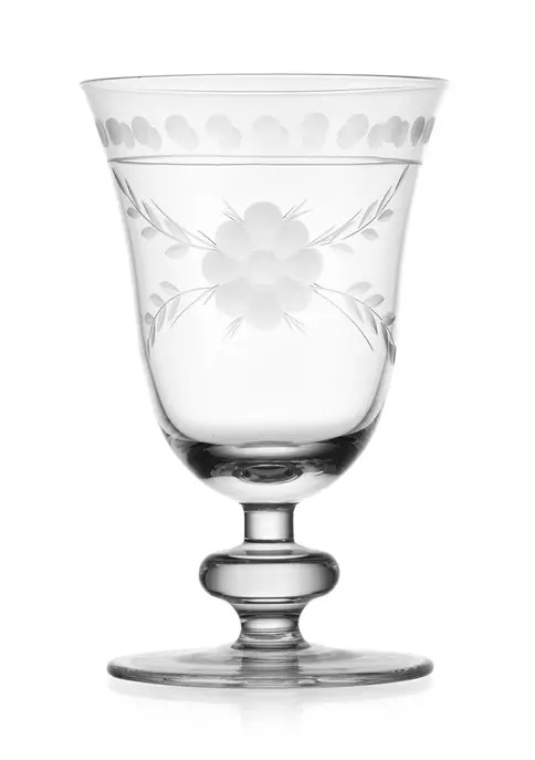 Spring Fleur Set of 4 Etched Goblets | Belk