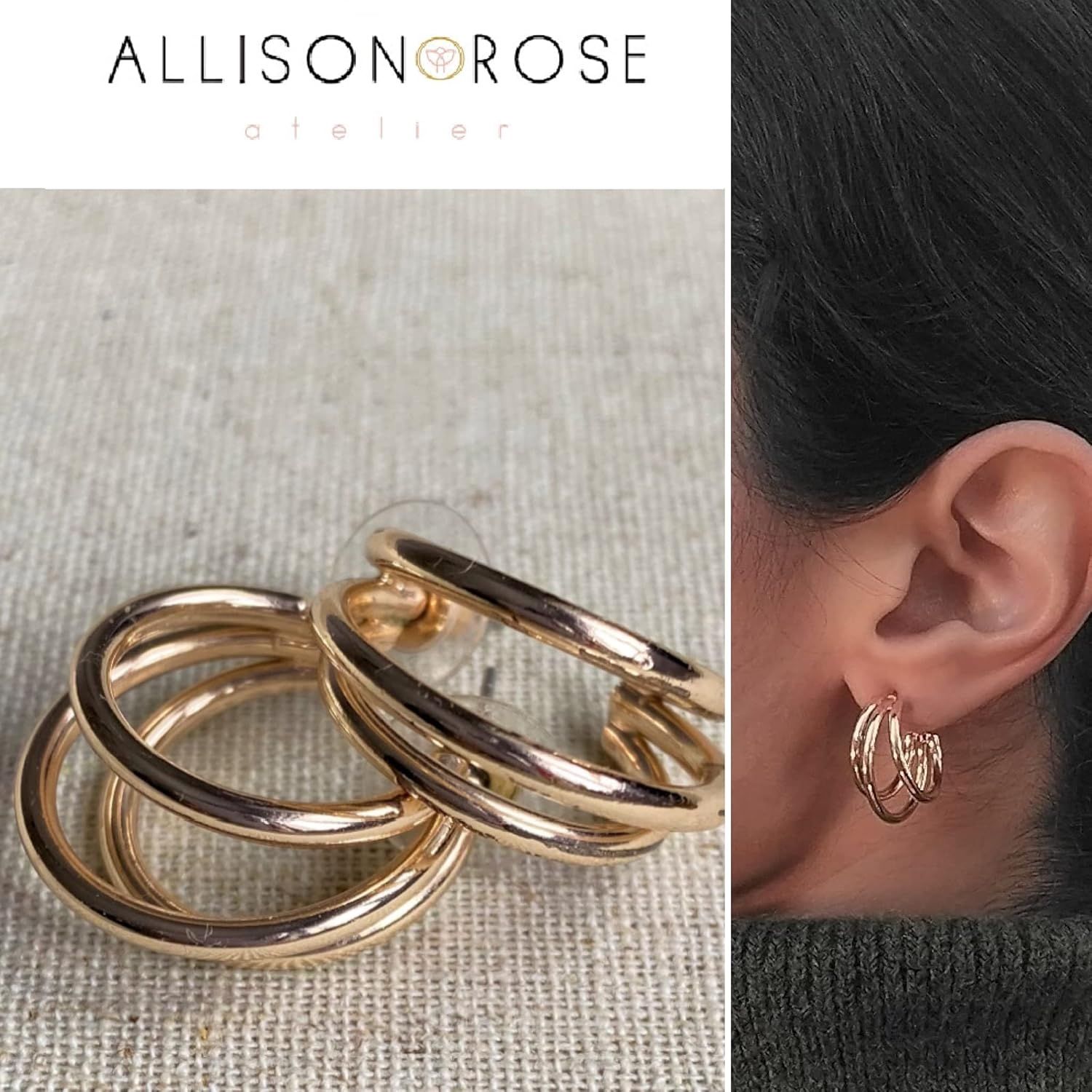 Allison Rose Gold Hoops | Amazon (US)