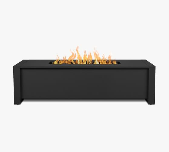 Asher Metal Rectangular Propane Fire Pit Table with Lid Cover (52") | Pottery Barn (US)