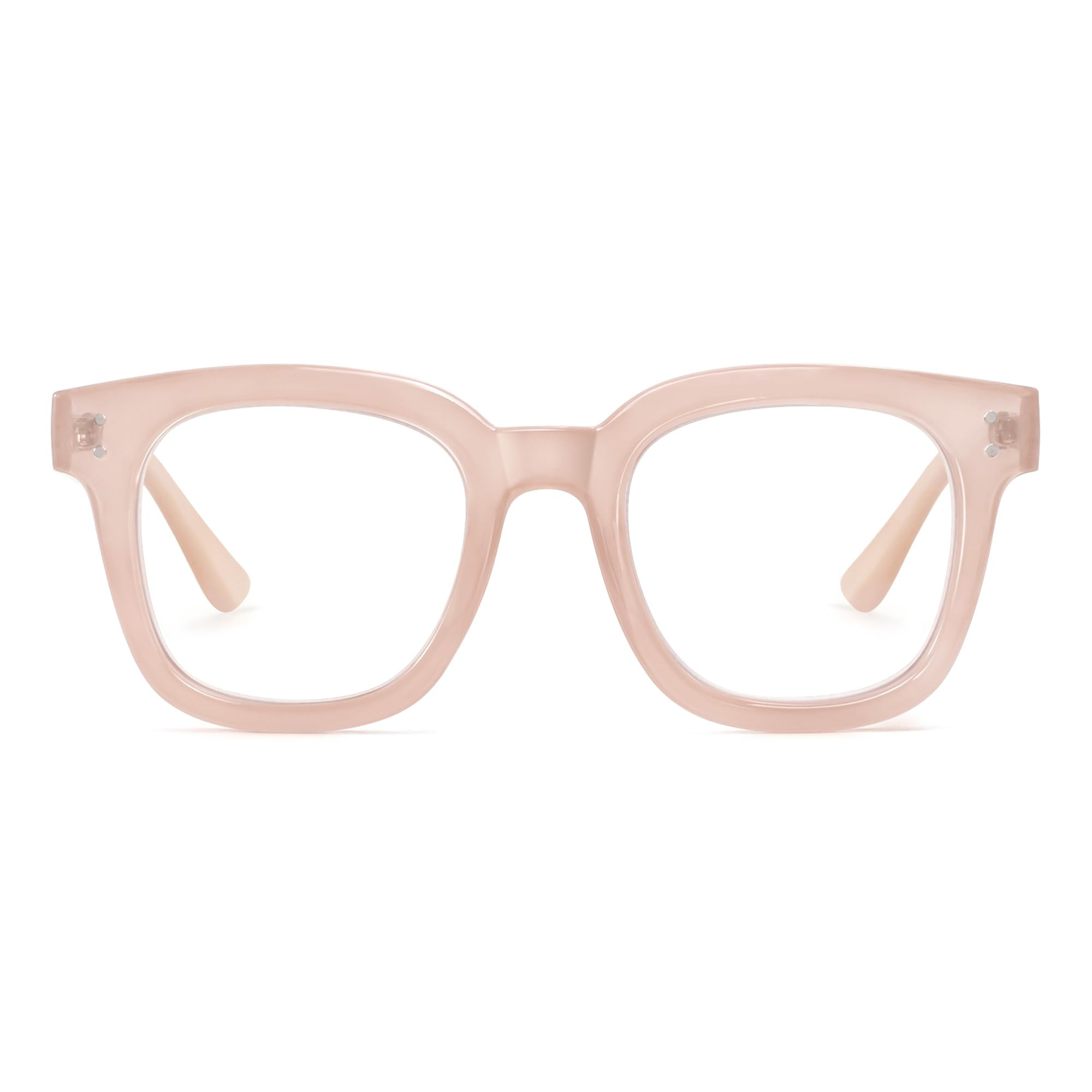 Madison Avenue Blue Light Blocking Glasses Oversized Fashion Blue Light Glasses for Women Anti Eyestrain & UV Protection Computer Eyeglasses (Nude Pink) | Amazon (US)