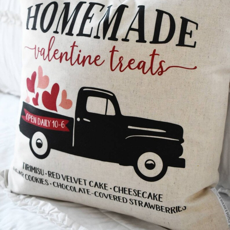 SALE, Valentines Pillow Cover, Valentines Decoration, valentines truck, truck pillow, vintage val... | Etsy (US)