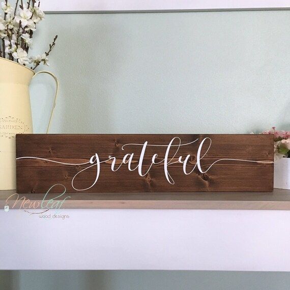 GRATEFUL Wood Sign - Grateful Sign - Gratitude Sign - Give Thanks Sign - Wood Sign - Housewarming... | Etsy (US)
