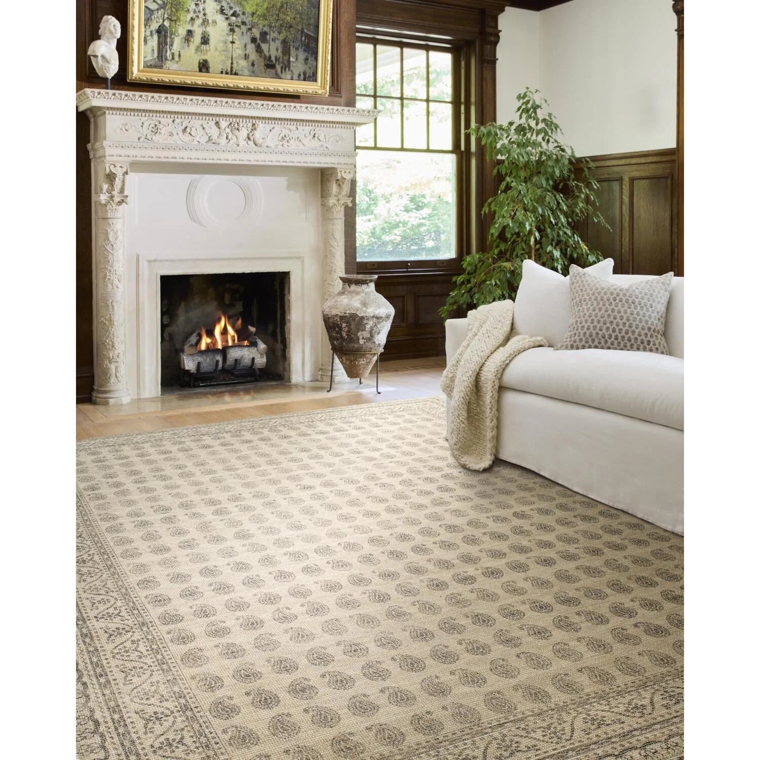 Livabliss x Nabela Noor Home Alo Printed Vintage Area Rug,5'3" x 7',Medium Grey | Walmart (US)