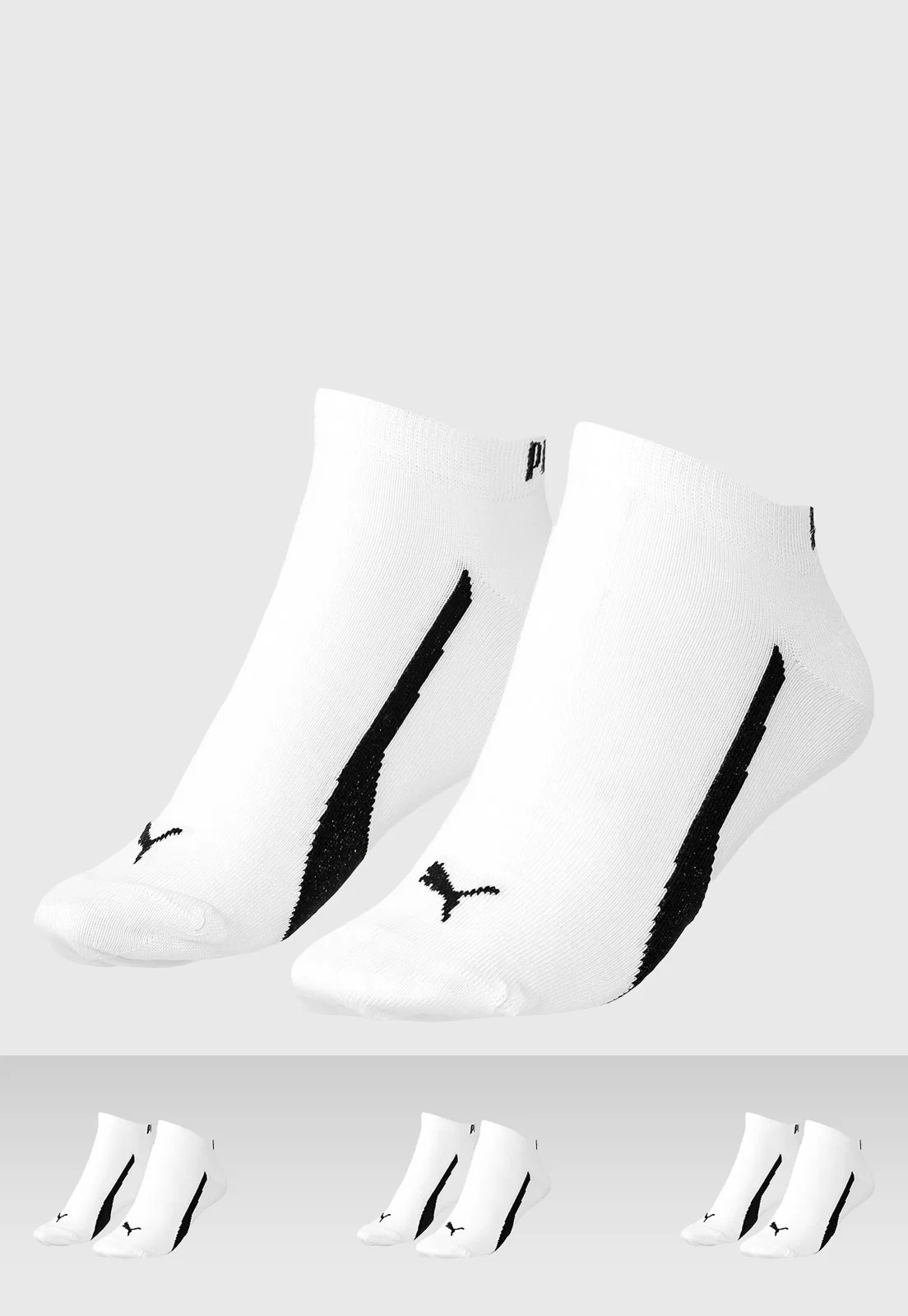 Kit 3pçs Meia Puma Soquete Logo Branca/Preta | Dafiti (BR)