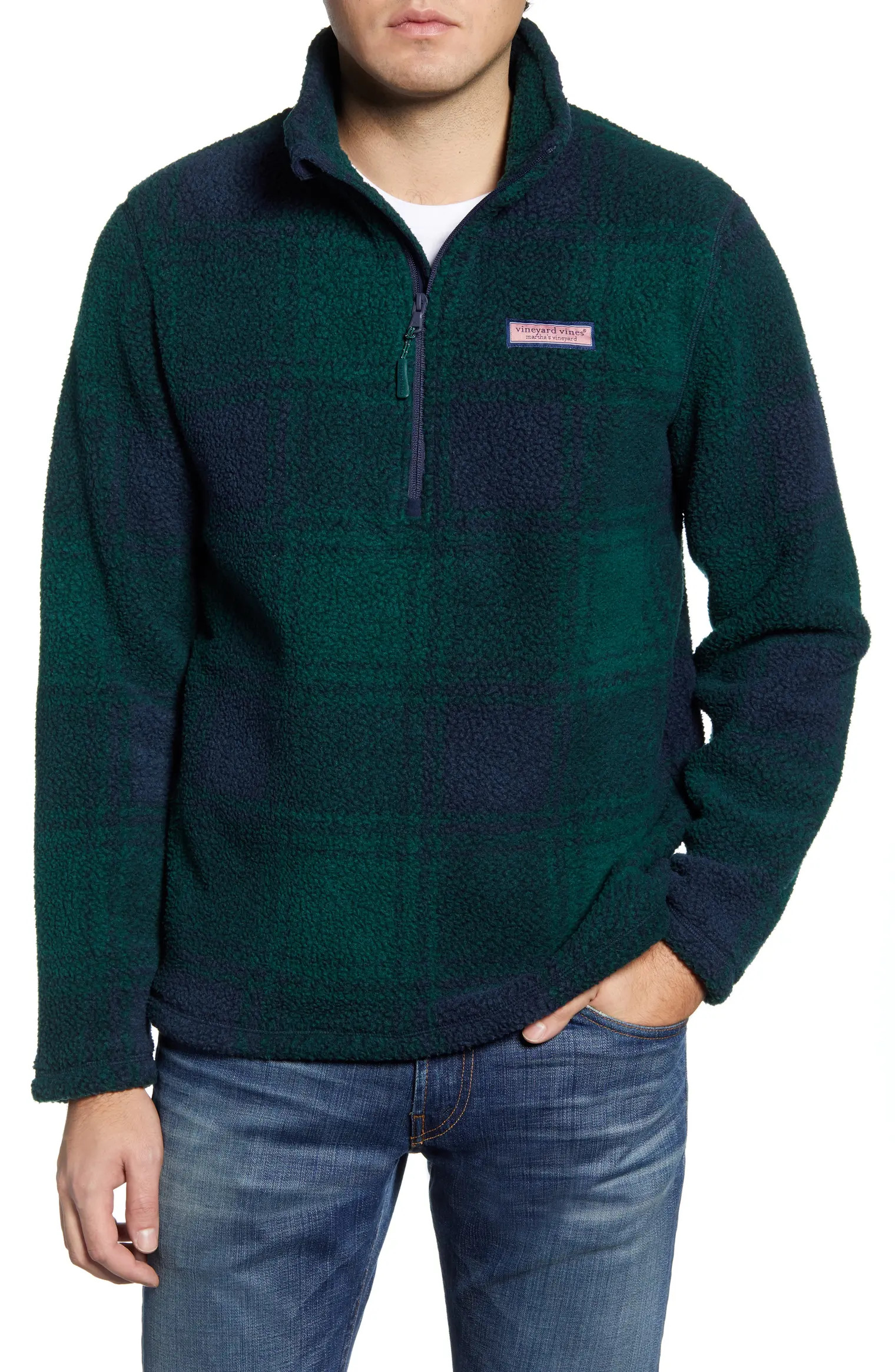 Stillwater Plaid Half Zip Faux Fleece Pullover | Nordstrom