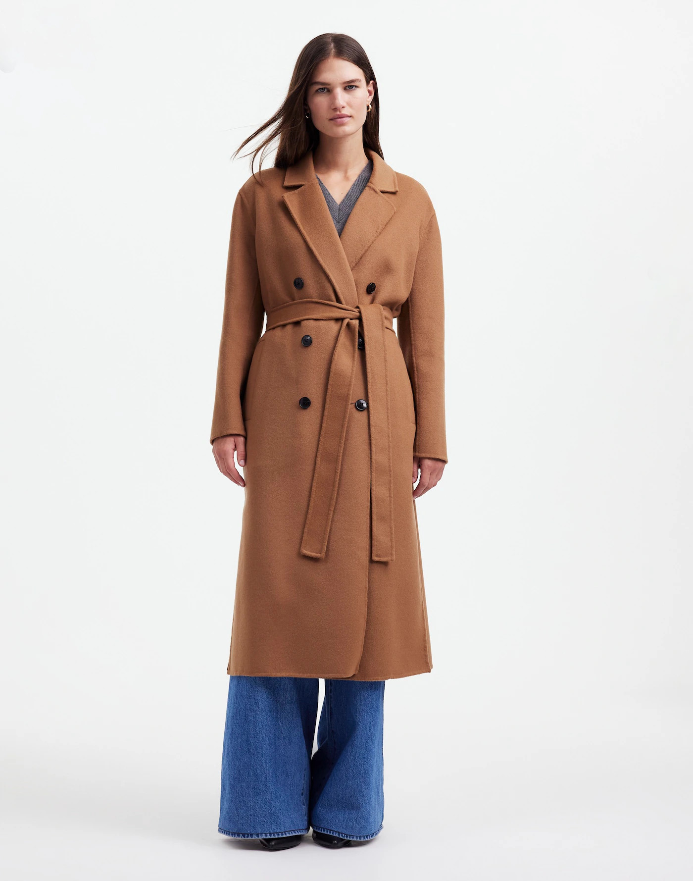 Double-Faced Brushed Long Coat | Madewell | Madewell