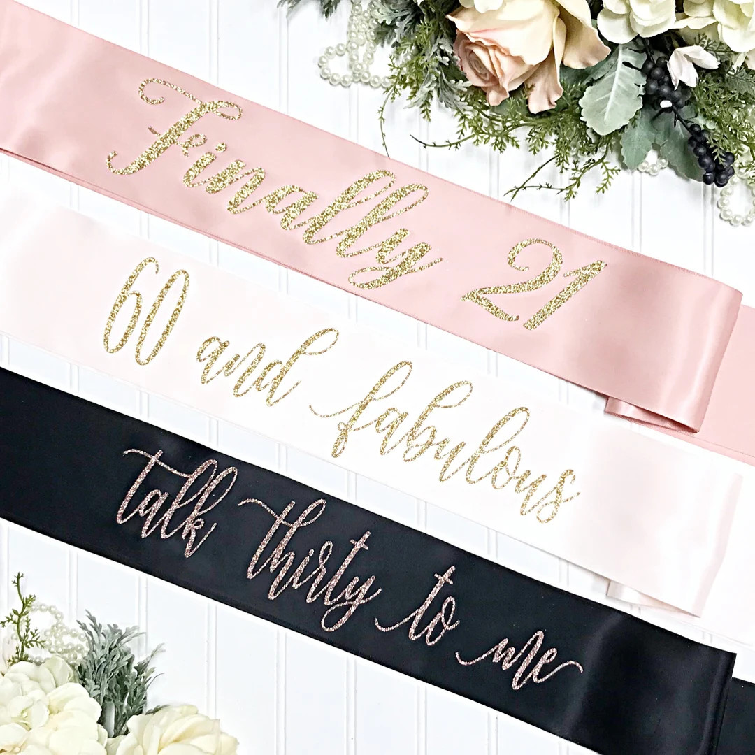 Personalized Birthday Sash Satin - Etsy | Etsy (US)