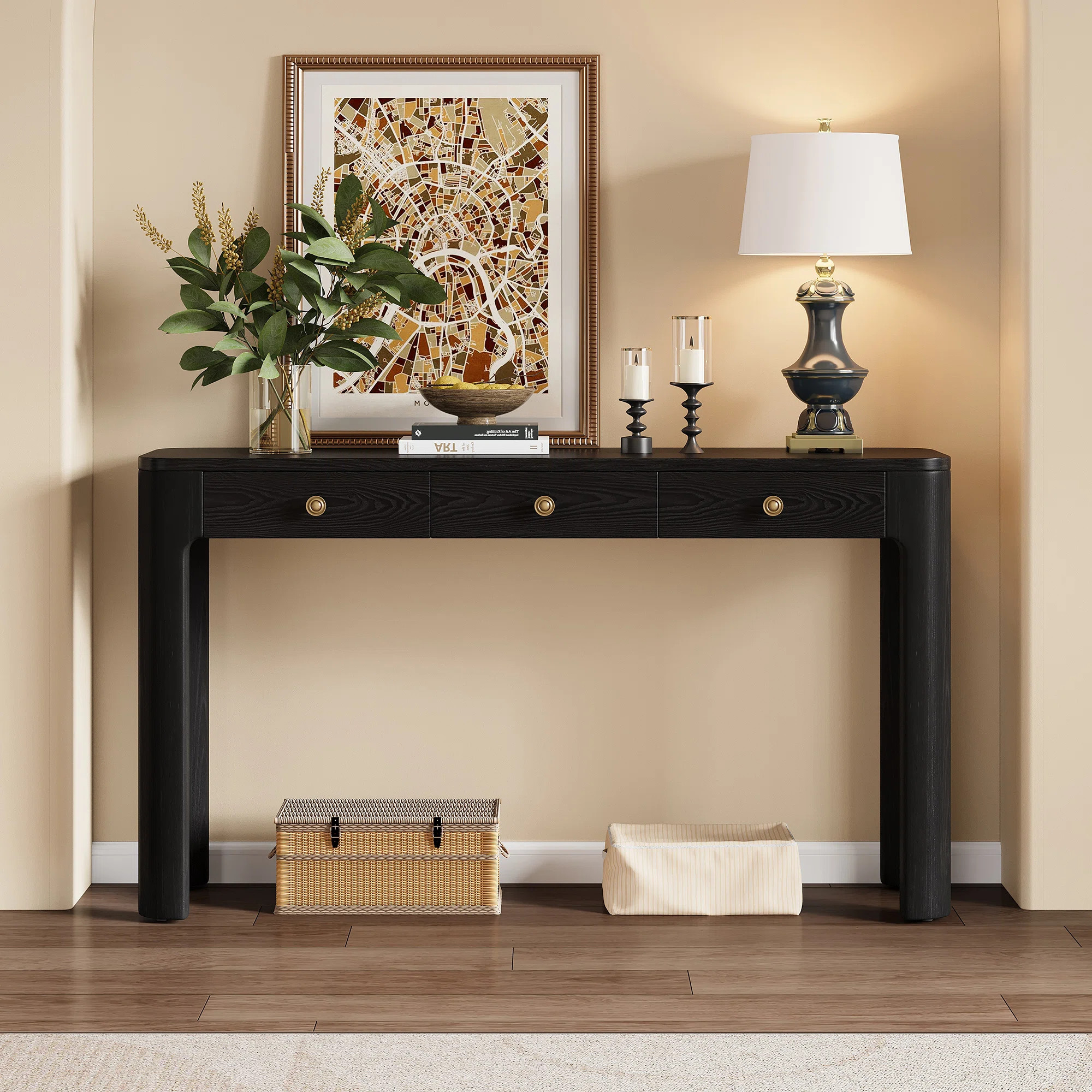 NFusion Solstice Classic Retro Console Table With 3 Drawers And Solid Wood Legs & Reviews - Wayfa... | Wayfair North America