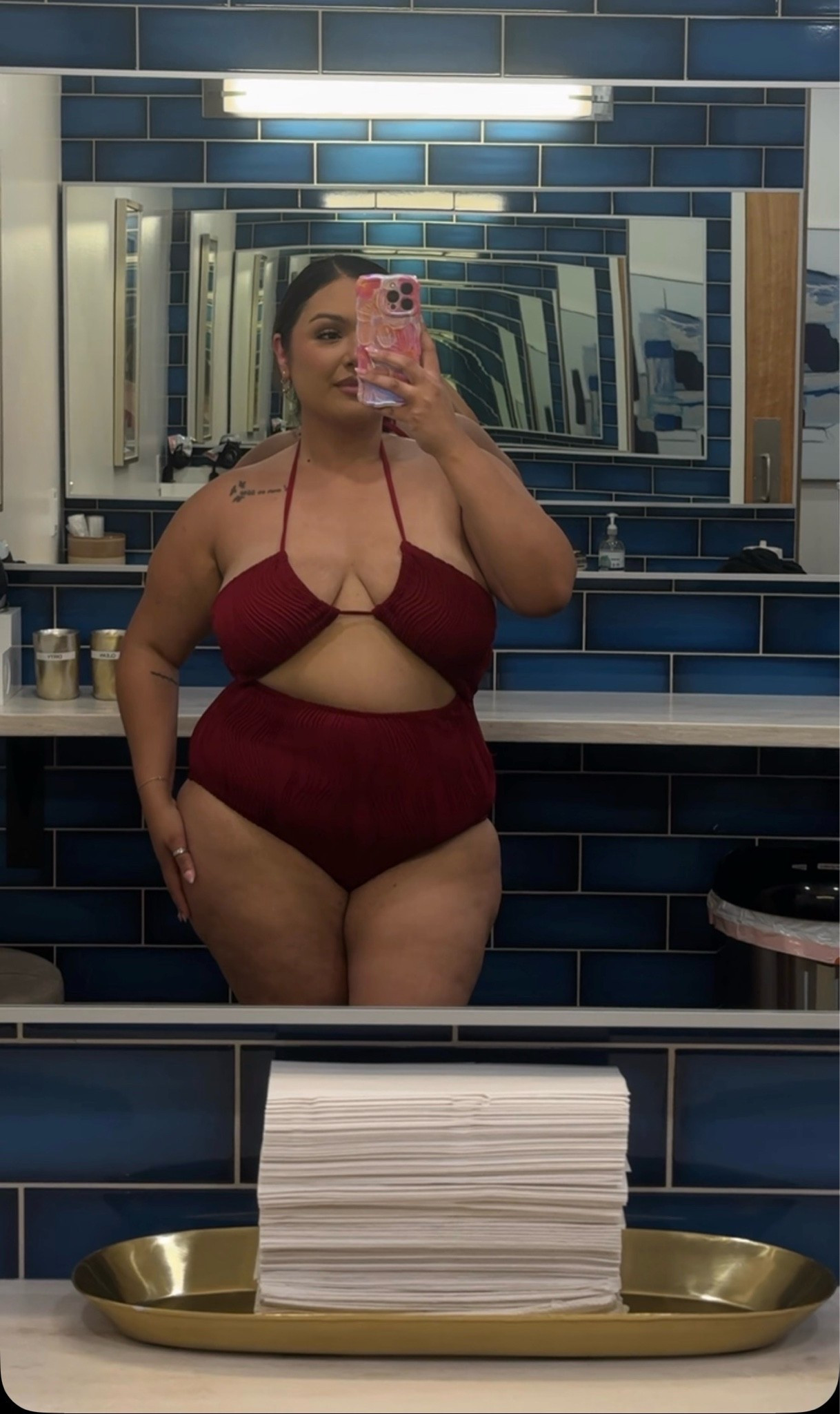 I’m wearing this swim in a size XL!
