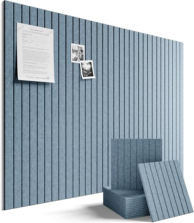 Felt Bulletin Board Tiles Large 48" x 36" Cork Board Alternative-12 Pack with 64 Adhesive Tabs, F... | Amazon (US)