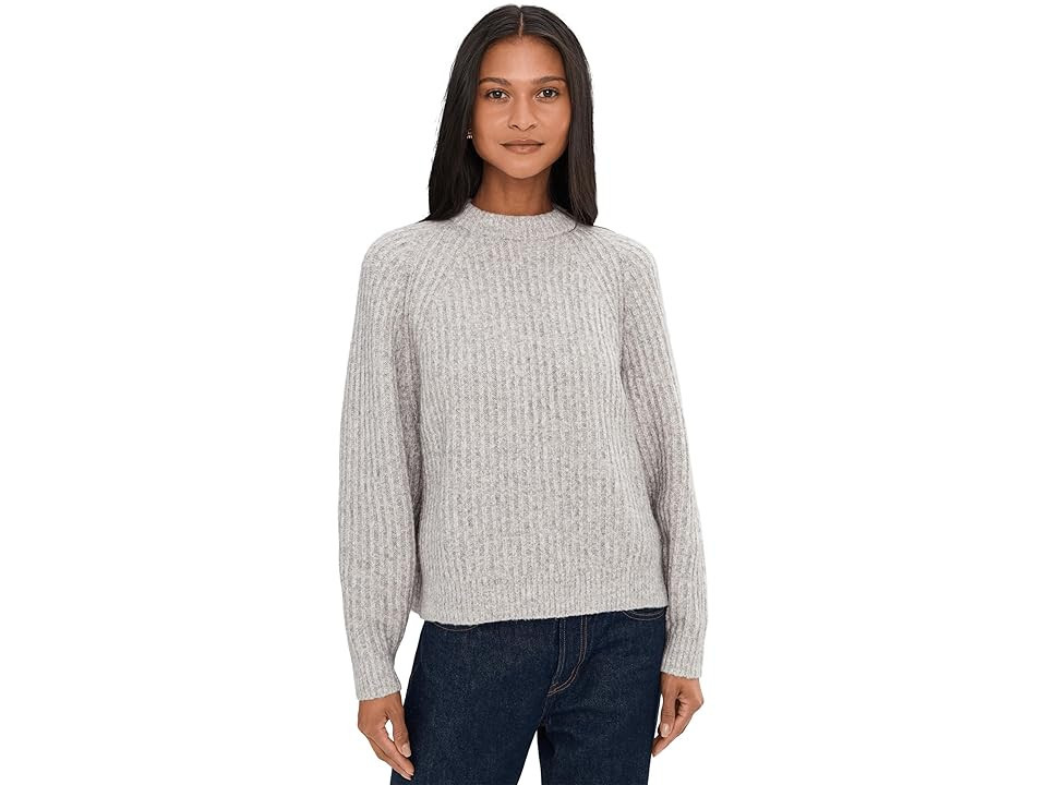 Madewell Marl Cozy Cotton Stevie Crew Sweater Women's Sweater Heather Dusk Grey Marl : LG (Women's 10-12), Cotton/Denim/Elastane | Zappos
