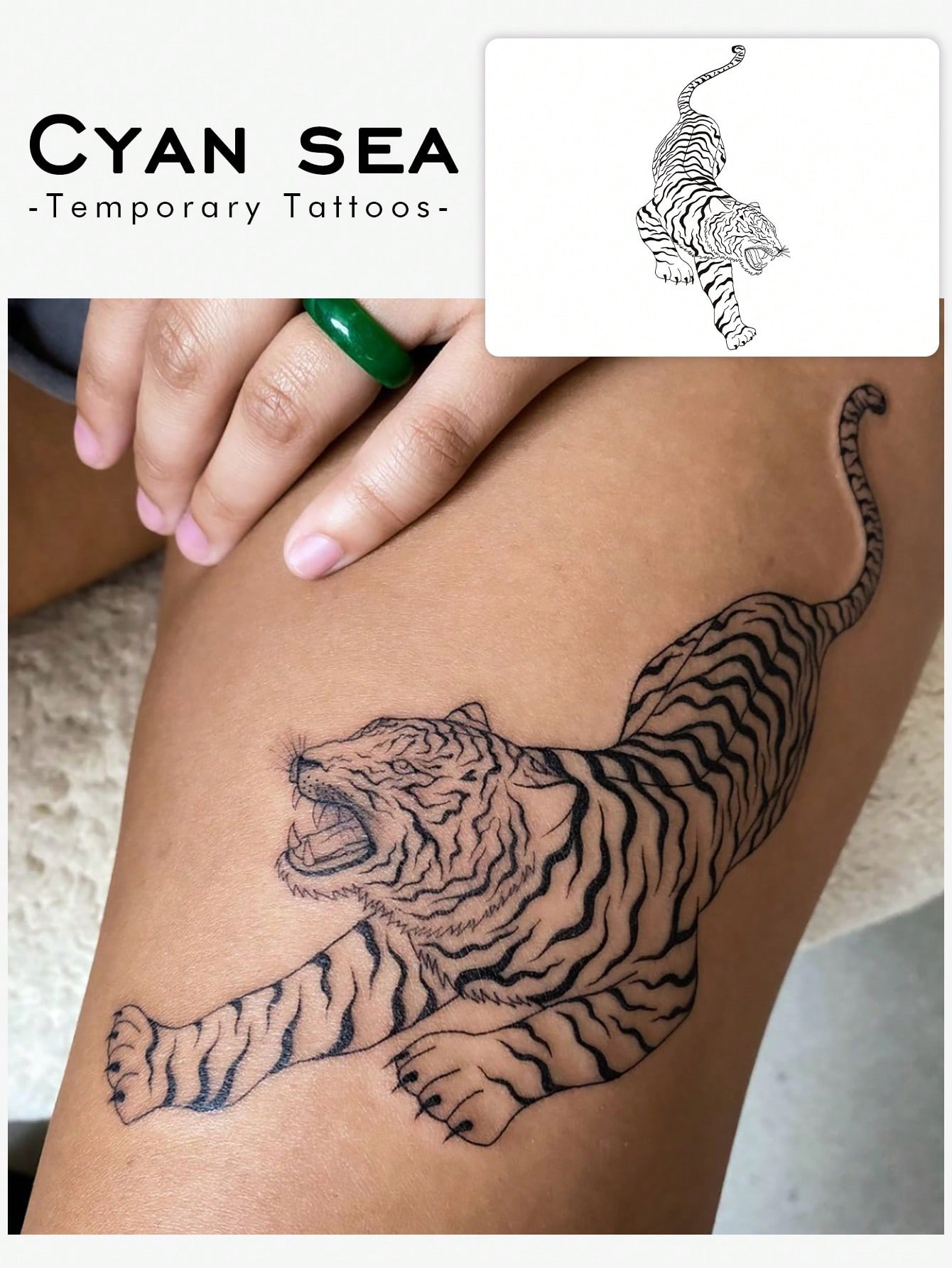 1pc Waterproof & Temporary Tiger Pattern Tattoo Sticker, Suitable For Trendy Men & Women Daily Us... | SHEIN