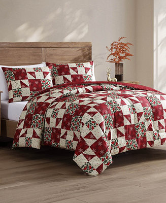 Hallmart Collectibles Cardinal Patchwork 3-Pc. Comforter Set - Macy's | Macy's