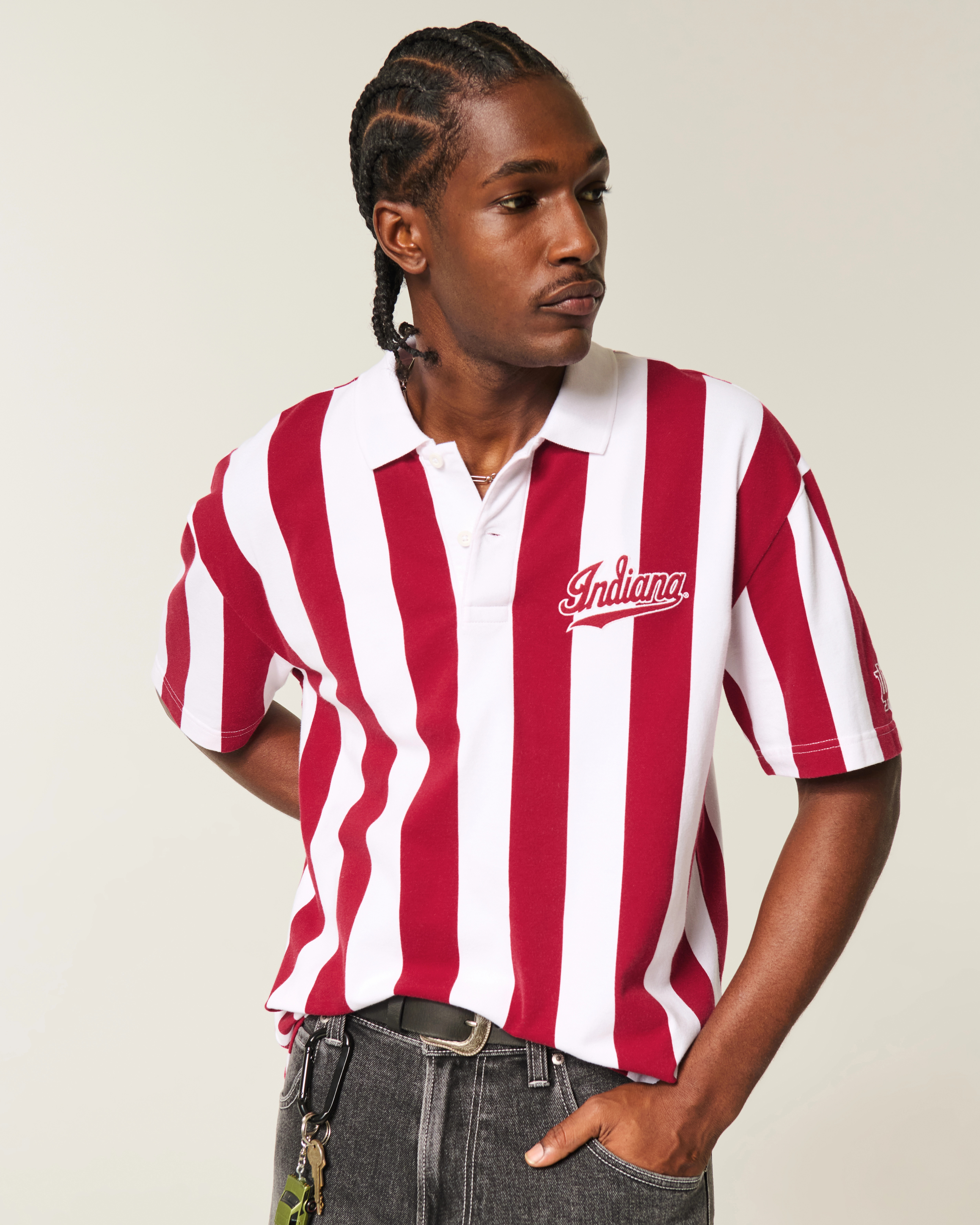 Boxy Indiana University Hoosiers Graphic Polo | Hollister (US)