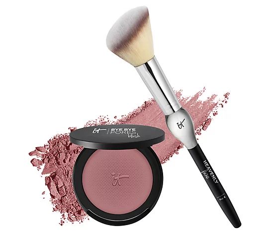 IT Cosmetics Bye Bye Pores Silk Airbrush Blush with Luxe Brush | QVC