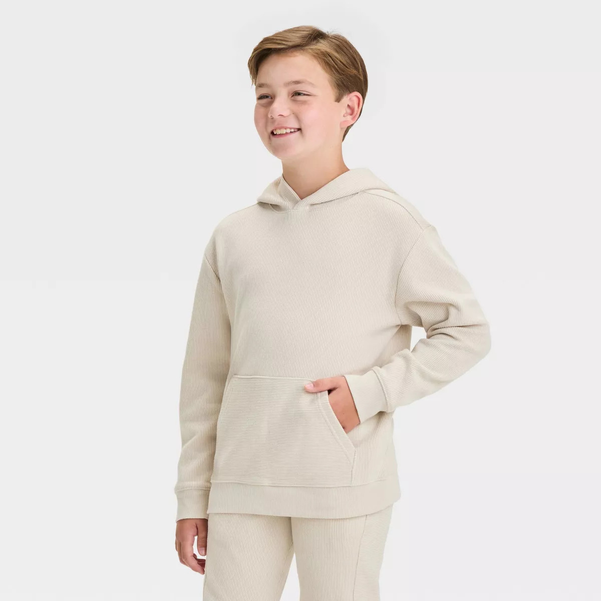 Boys' Flatback Ribbed Hoodie Pullover Sweatshirt - Cat & Jack™ | Target