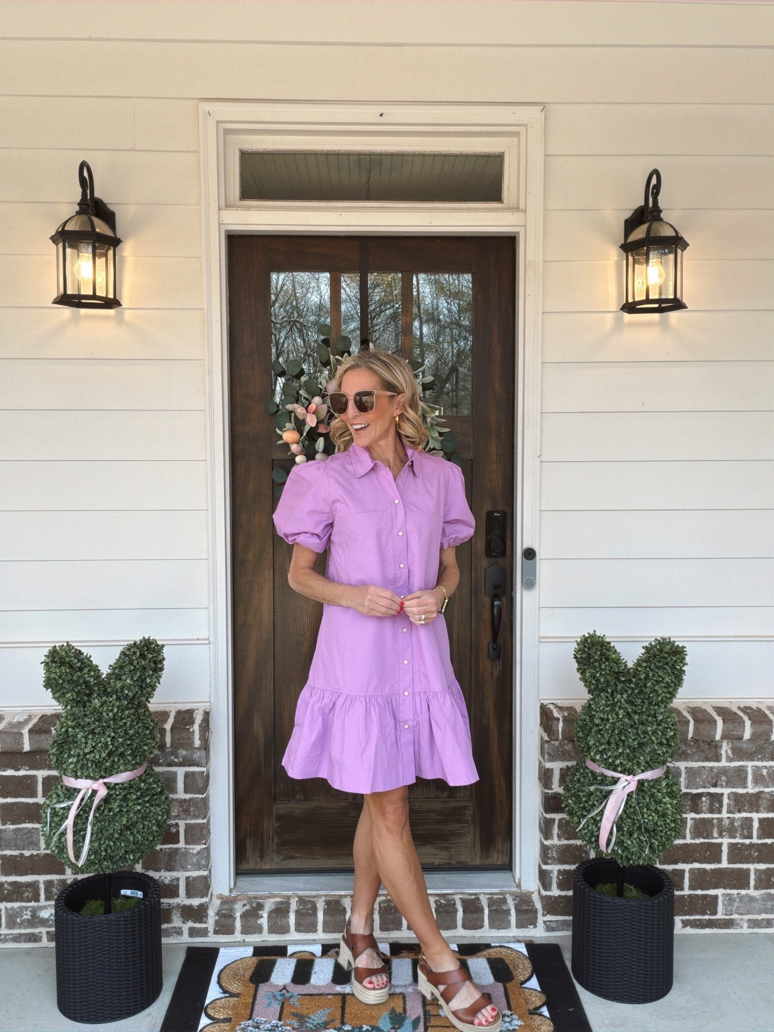Free assembly women’s cotton ruffle mini dress with puff sleeves $32 wearing a size extra small comes in five colors