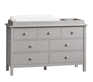 Kendall Extra-Wide Nursery Dresser & Topper Set, Gray | Pottery Barn Kids