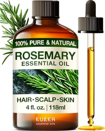 100% Pure & Natural Rosemary Oil for Hair, Skin, Aromatherapy & DIY Soap Making (4 Fl Oz / 118 ml) | Amazon (US)