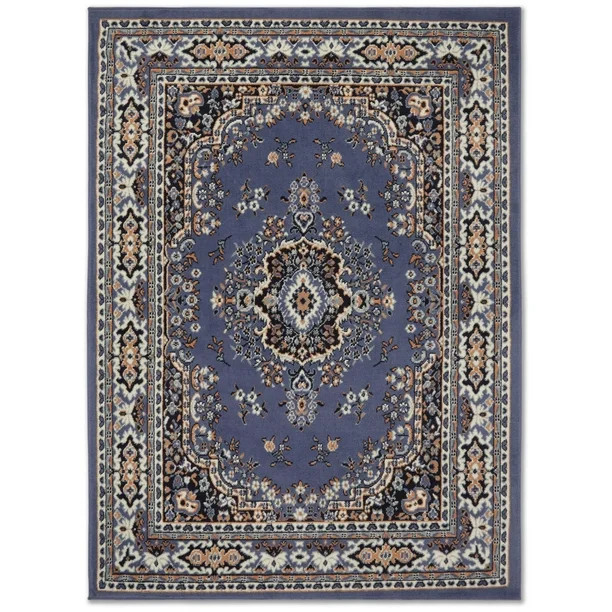Home Dynamix Premium Sakarya Traditional Medallion Area Rug, Country Blue/Brown, 7'8"x10'7" - Wal... | Walmart (US)