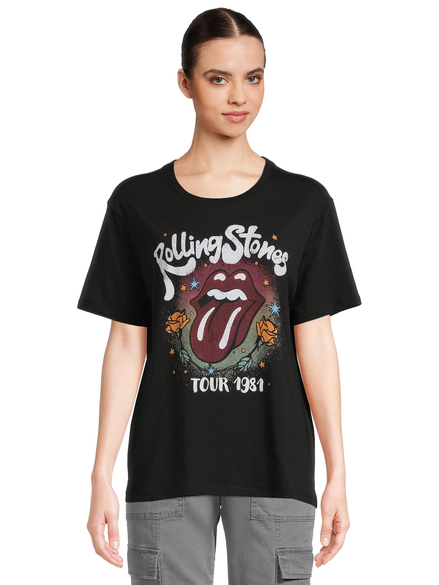 Time and Tru Women's Band Graphic T-Shirt - Walmart.com | Walmart (US)
