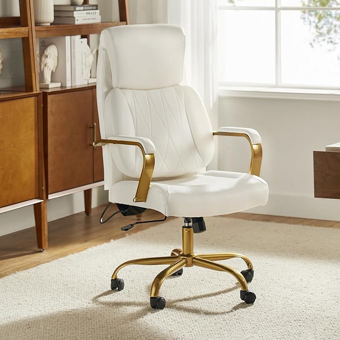 HULALA HOME Executive Office Chair with Adjustable Lumbar Support, Leather Ergonomic Office Chair... | Amazon (US)
