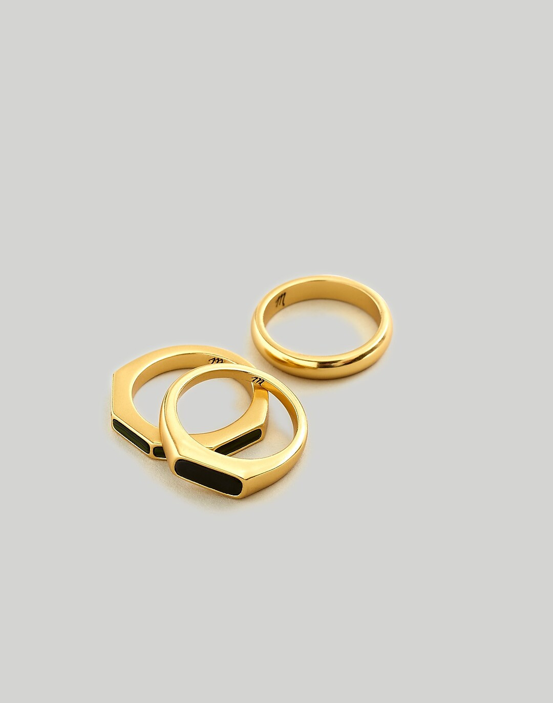 Geometric Malachite Stacking Ring Set | Madewell