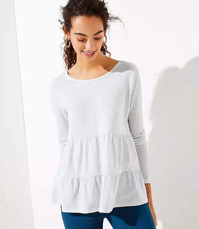 Striped Peplum Vintage Tee | LOFT | LOFT