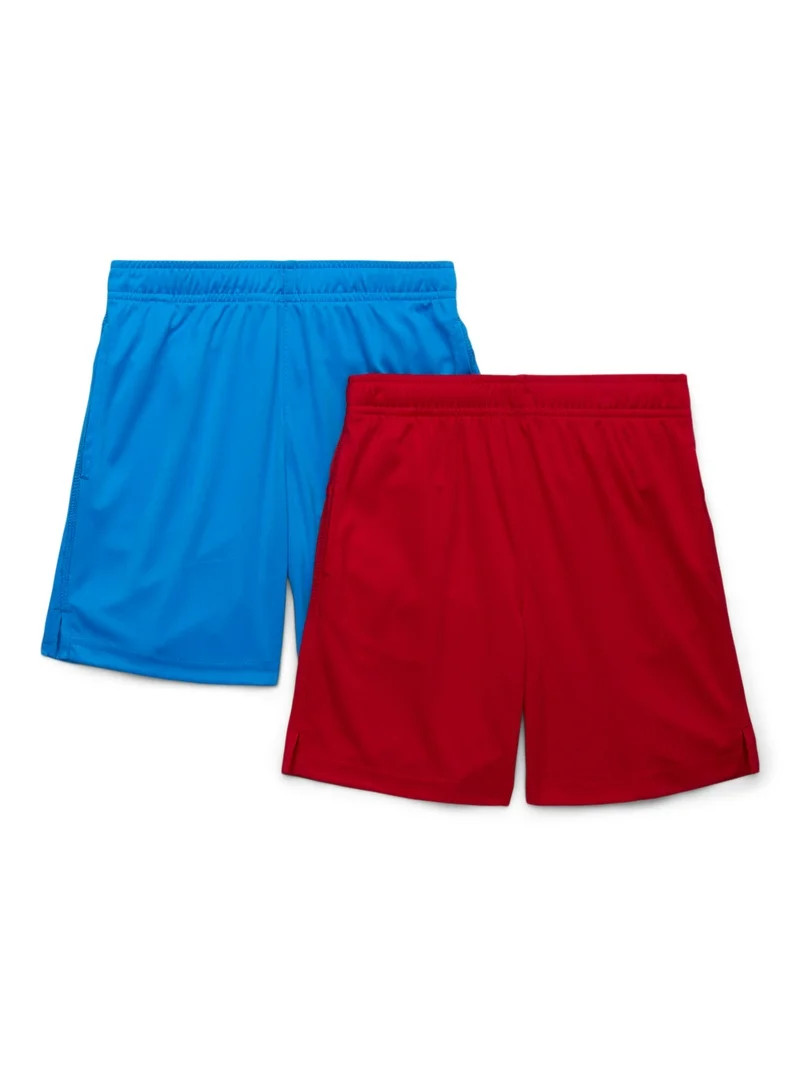 Athletic Works Boys Performance Shorts, 2-Pack, Sizes 4-18 & Husky | Walmart (US)
