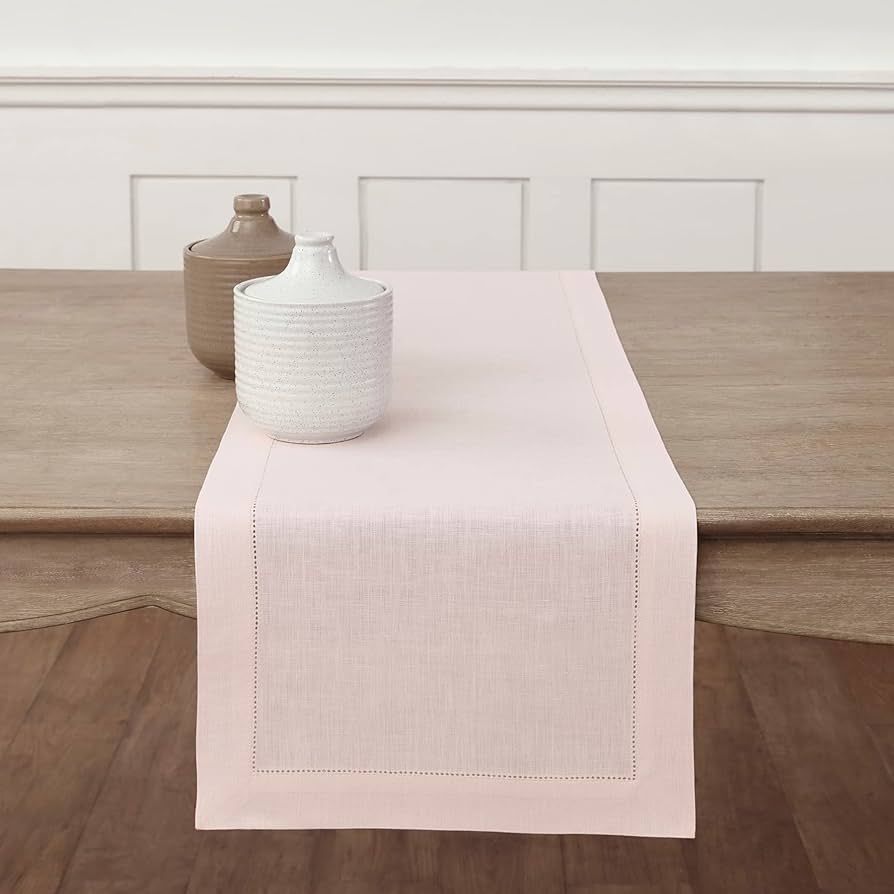 Solino Home Linen Table Runner Pink – 100% Pure Linen 14 x 72 Inch Table Runner for Spring, Eas... | Amazon (US)