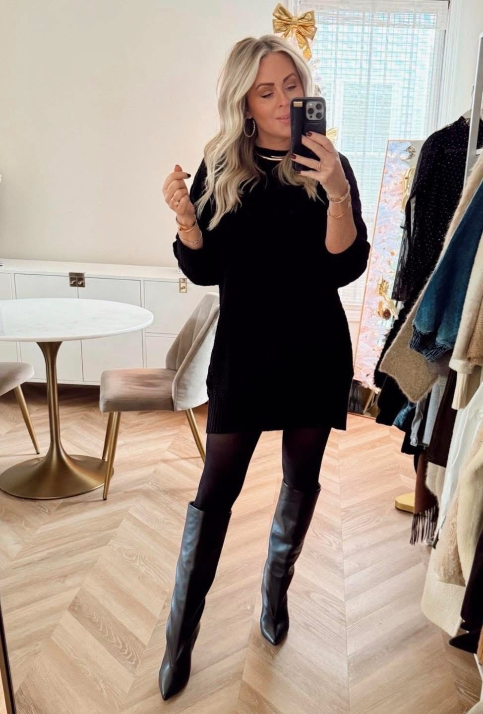 Can’t rave about this dress and tights MORE! Several colors and the best and only tights I own in ALL the styles including fleece!!! Trust me! They’re amazing! 💫🤌🏼

Tights. Dress. Sweater dress. Holiday style. 

#LTKSeasonal #LTKFindsUnder100 #LTKHoliday