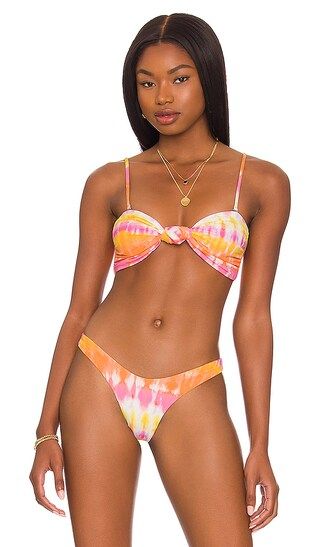 Knot Bandeau Bikini Top in Tequila Sunrise | Revolve Clothing (Global)