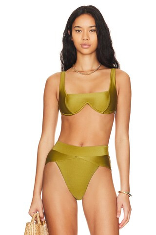 Marcia B Maxwell Chance Bikini Top in Olive from Revolve.com | Revolve Clothing (Global)