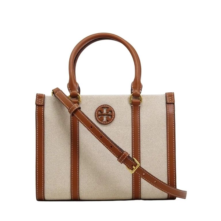 Tory Burch Women's Blake Small Canvas Tote (Natural / Classic Cuoio) | Walmart (US)