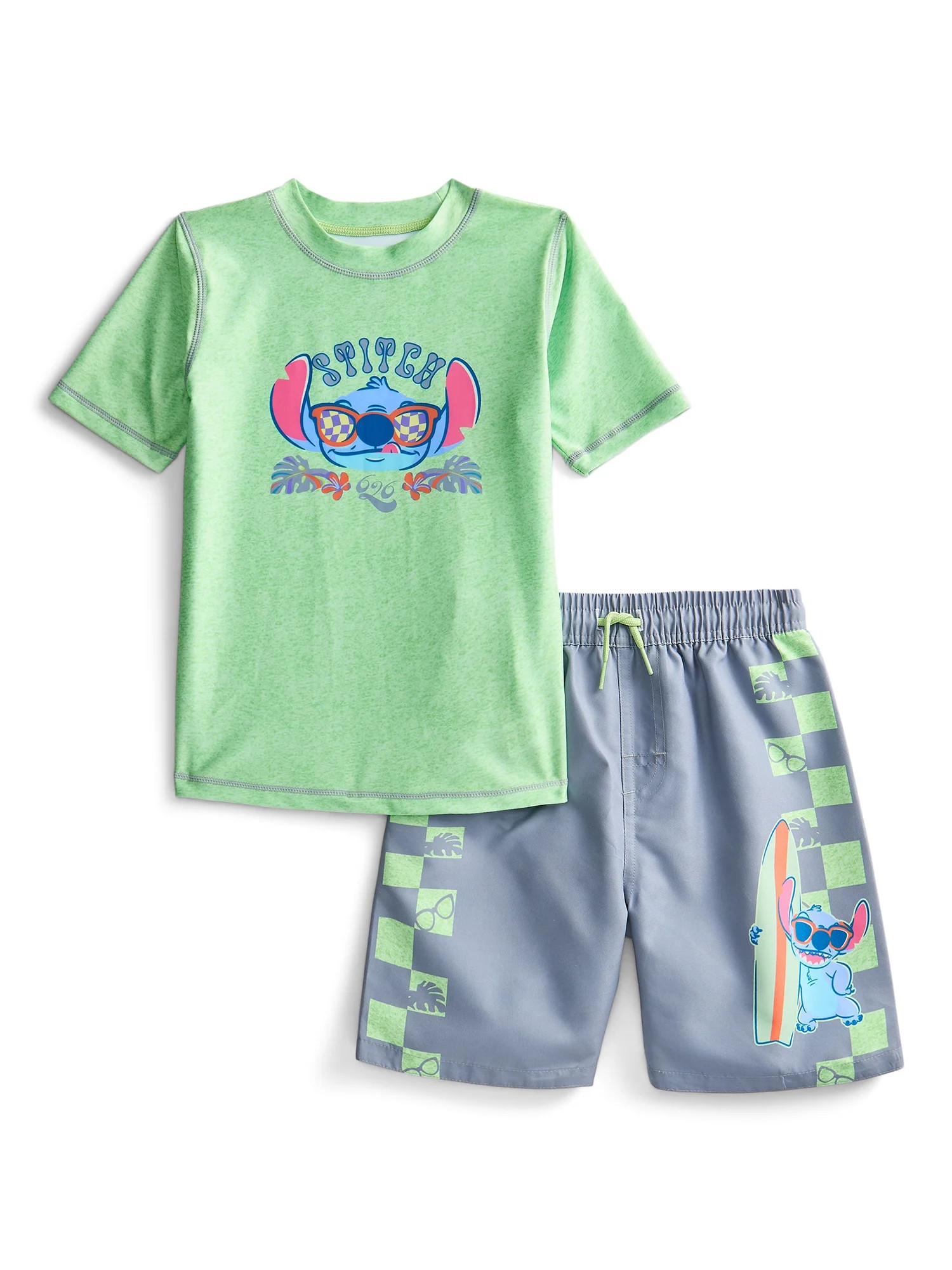 Character Toddler Boy Short-Sleeve Rash Guard and Swim Trunk Set, Sizes 12M-5T | Walmart (US)