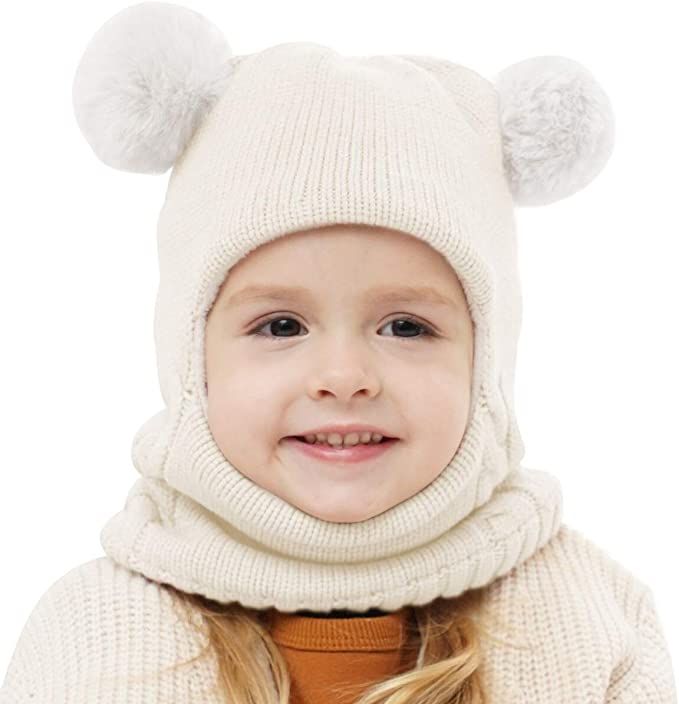 Baby Winter Hat Scarf Set, Unisex Infant Toddler Kids Hat Scarf | Amazon (US)