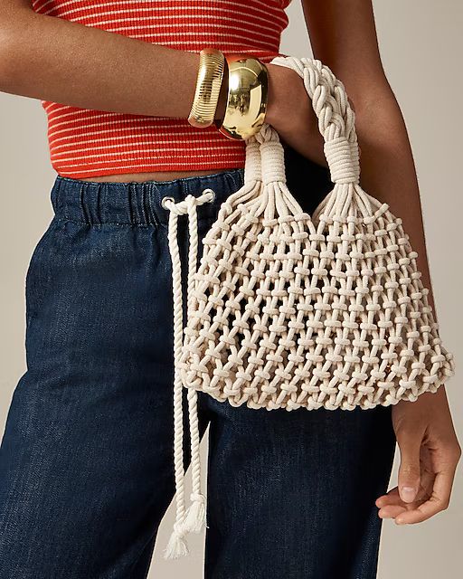 Small Cadiz hand-knotted rope tote with beads | J. Crew US