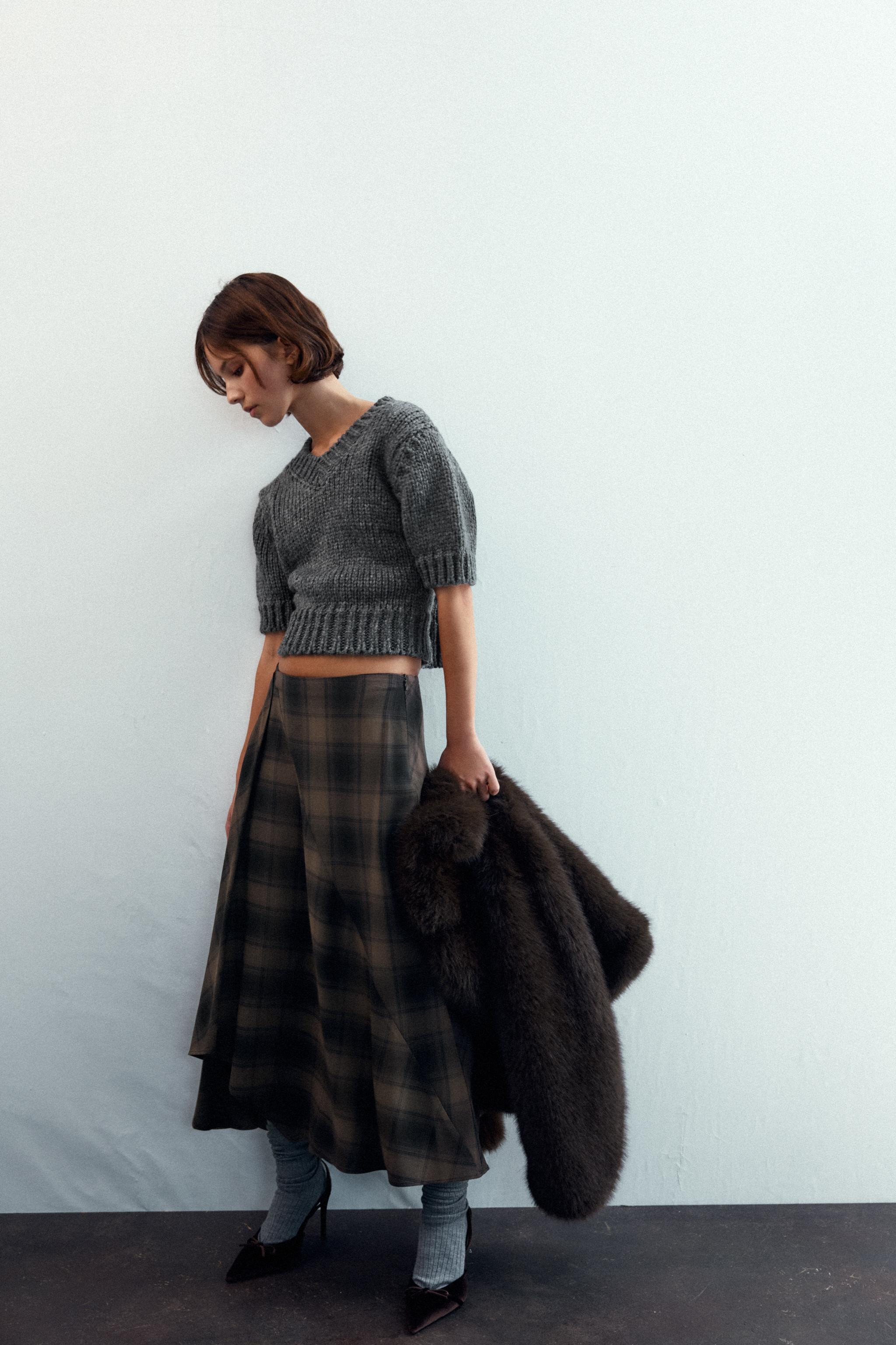 PLAID MIDI SKIRT | Zara US