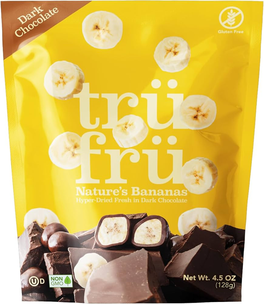 Tru Fru Nature's Bananas Hyper-Dried Fresh in Dark Chocolate 4.5 Ounce Bag | Amazon (US)
