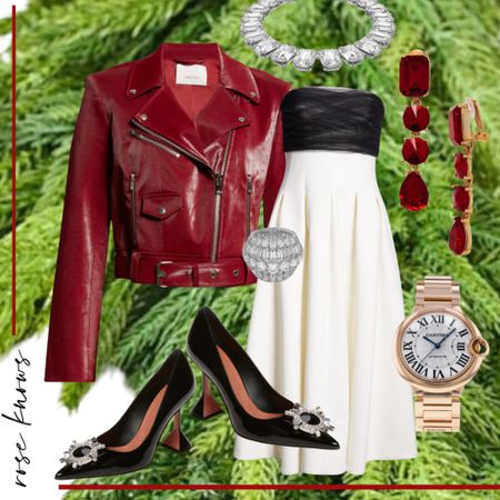 Glamorous events call for proper attire.  Long gloves would be nice with this dress as well! Love the red moto jacket to add a touch of Grease Lighting 😜

#LTKparties #LTKwedding #LTKHoliday