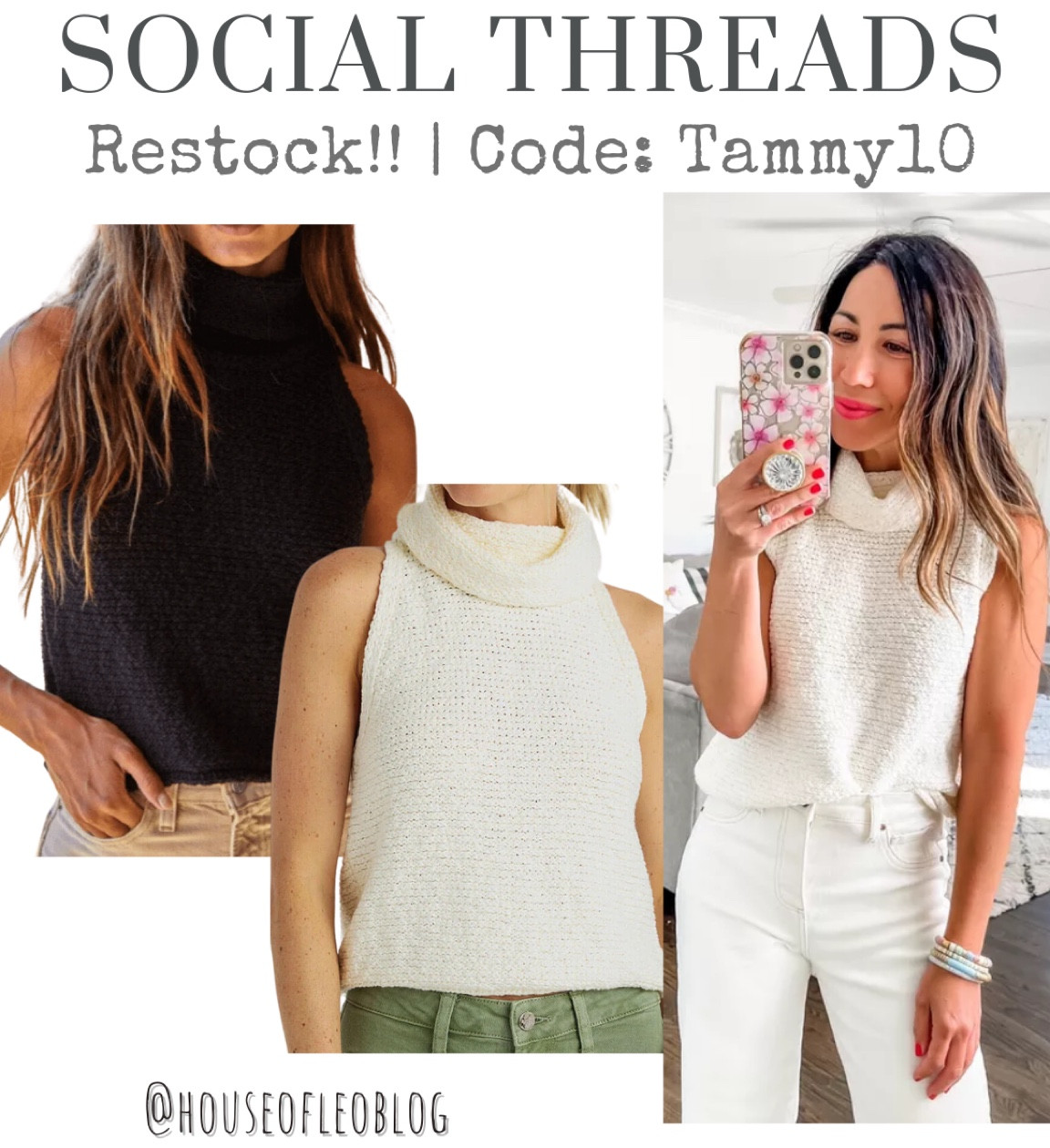 By Together Sleeveless Mockneck Sweater – Social Threads