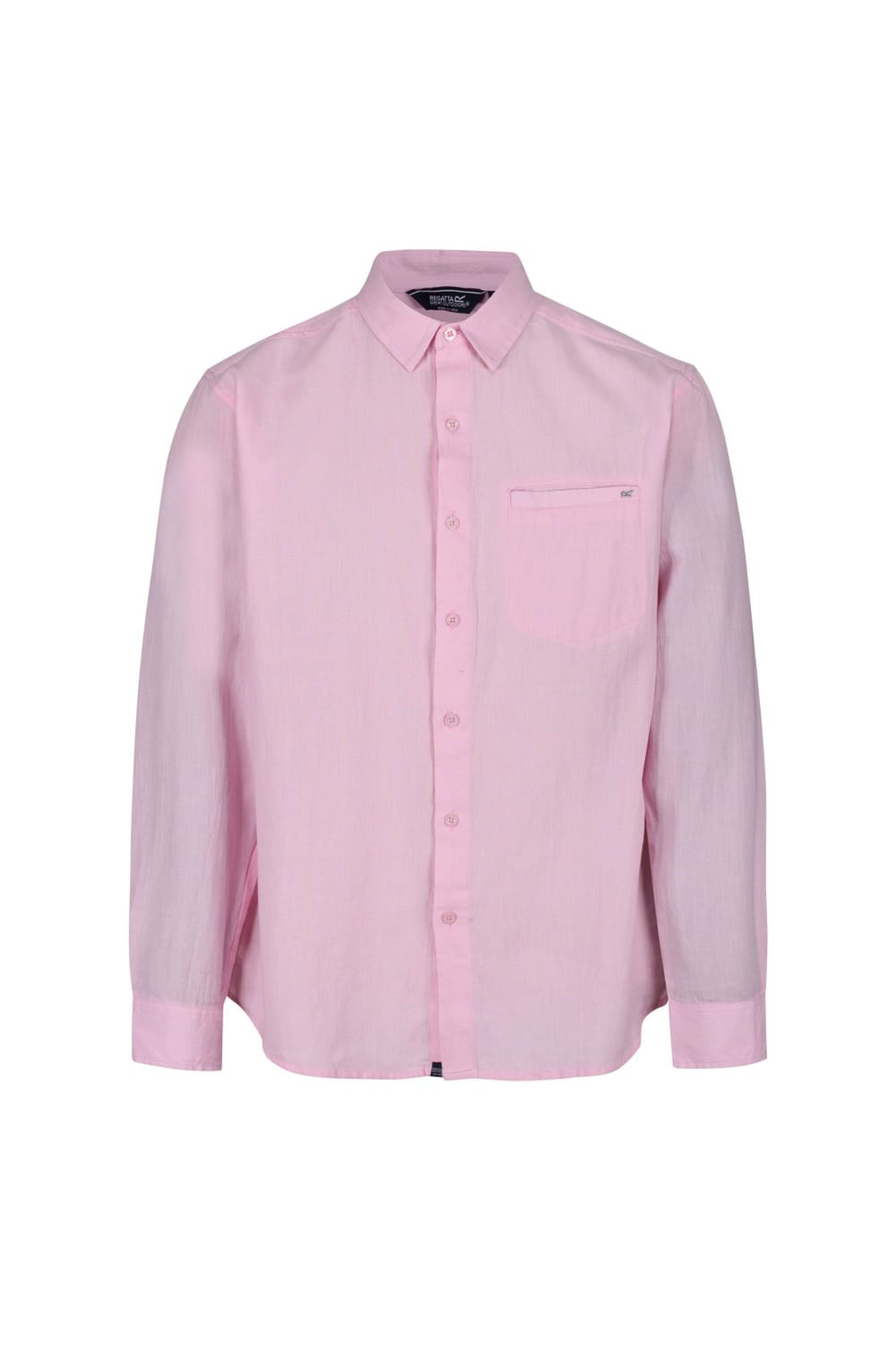 Regatta Mens Bard Coolweave Long-Sleeved Shirt (Pink) - S - Also in: XXL, M, XL, L | Verishop