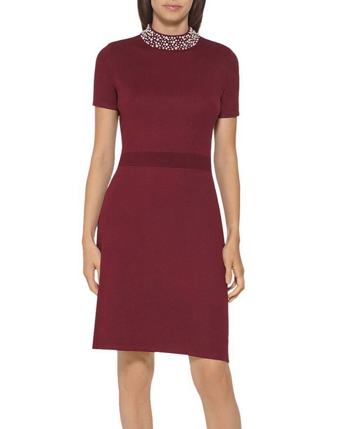 Embellished Mock Neck Sweater Dress | Bloomingdale's (US)