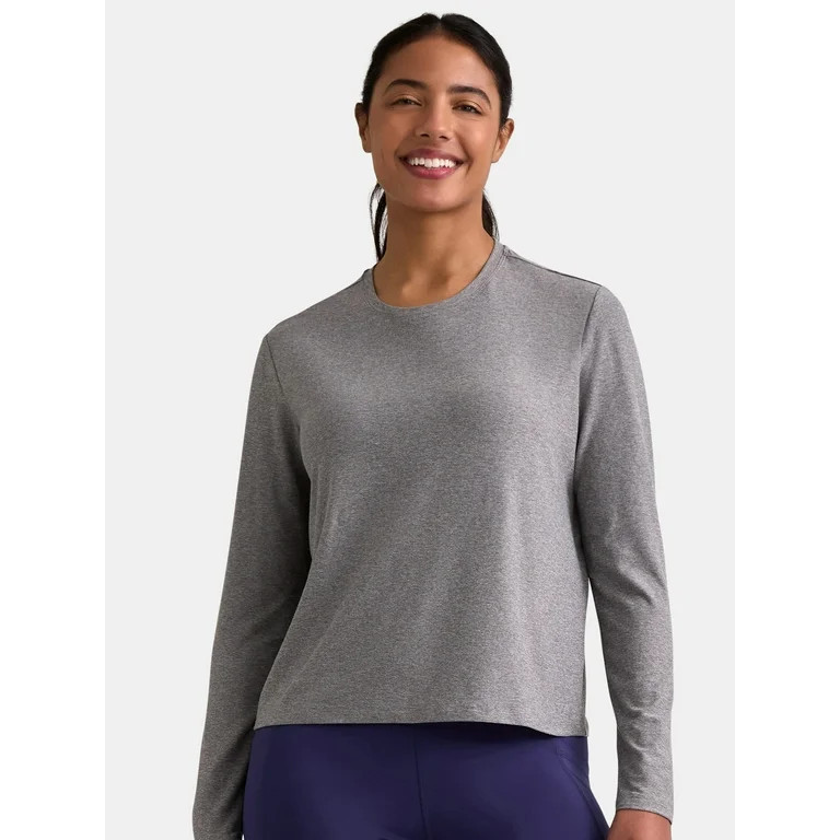 Athletic Works Women's and Women's Plus ButterCore Soft Tee with Long Sleeves, Sizes XS-4X - Walm... | Walmart (US)