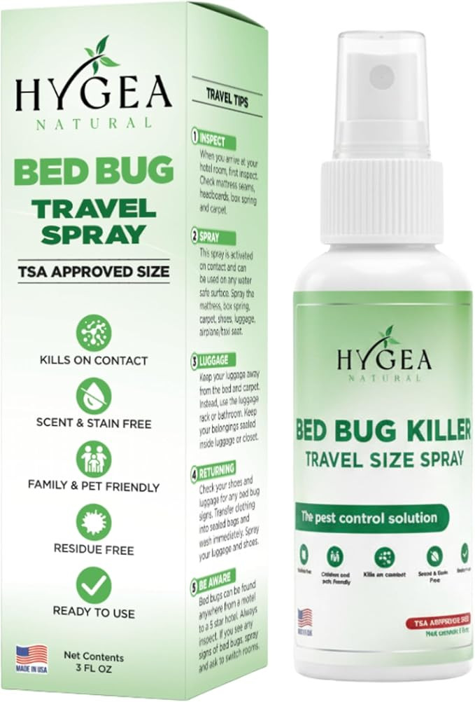 Lice, Mite, and Bed Bug Killer Travel Spray - TSA Approved Size – Child & Pet Friendly – Imme... | Amazon (US)