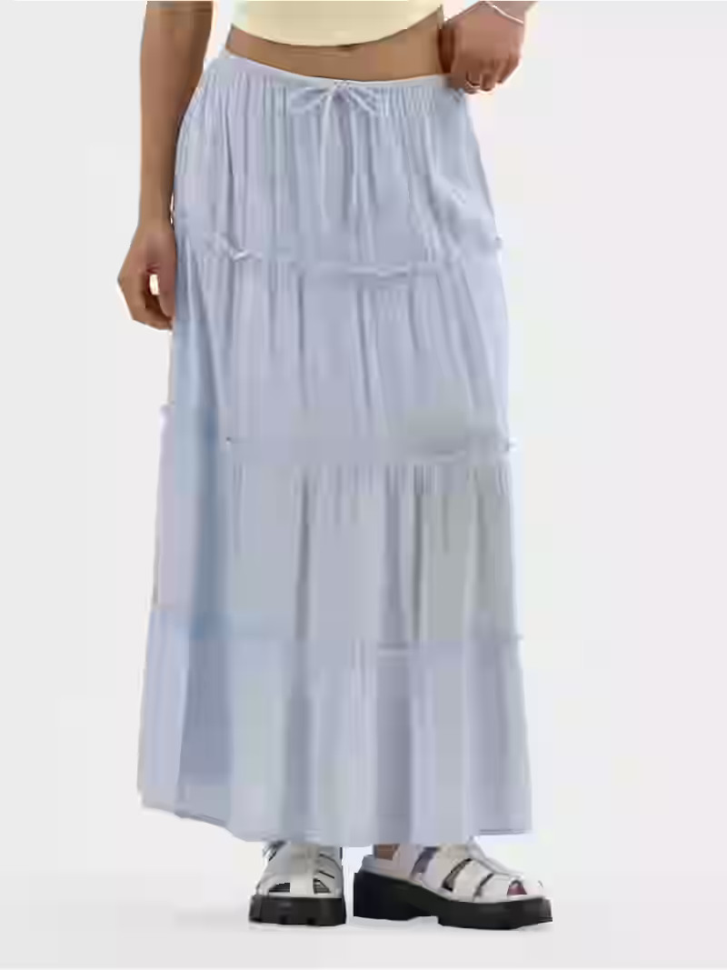No Boundaries Tiered Maxi Skirt, Women's | Walmart (US)