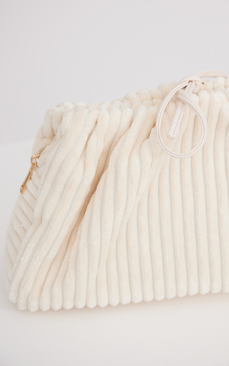 Cream Soft Rib Slouchy Clutch | PrettyLittleThing US