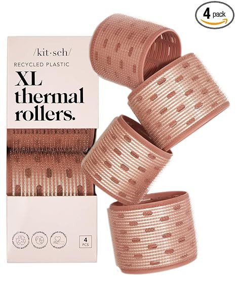 Kitsch Ceramic Hair Rollers for Women – Self-Grip Hair Curlers for Heatless Overnight Curls, Lo... | Amazon (US)